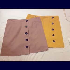 2 color denim skirts